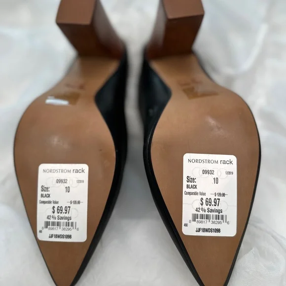 Women's Size 10 Black Leather Mules from Joe's 3.5" Block Heel - Picture 6 of 8